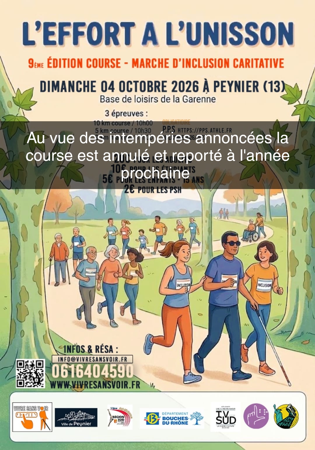 Annulation de la Course 2026 - Course à l'UNISSON - Association Vivre sans voir - 2026 08 10 AFFICHE COURSE